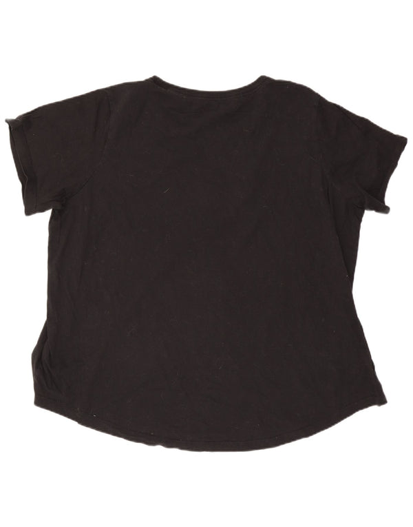 Nike Damen Graphic T-Shirt Top UK 20 2XL Schwarz Baumwolle