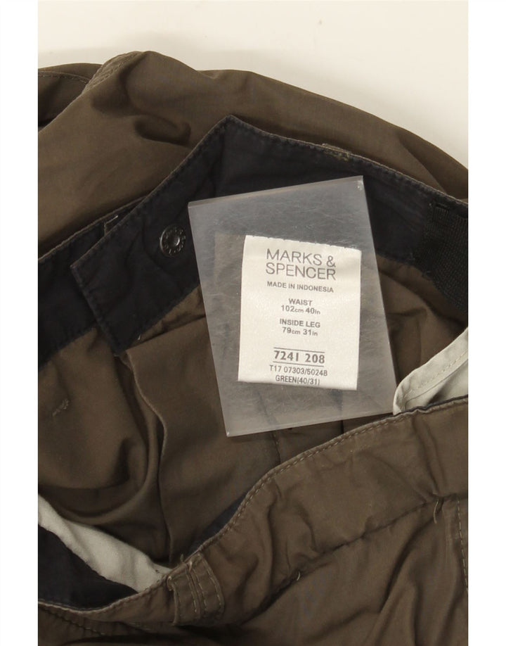 MARKS & SPENCER Gerade Herren-Cargohose W40 L31 Grünes Polyamid