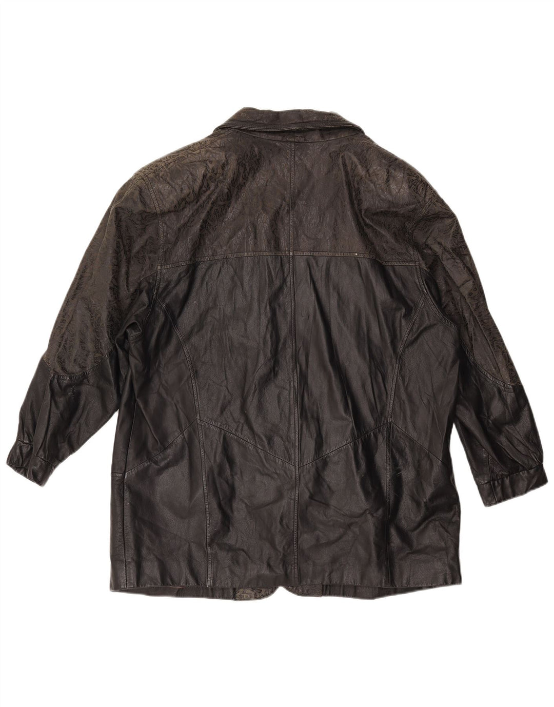 Vintage Herren Loose Fit Lederjacke IT 46 Kleines schwarzes Leder