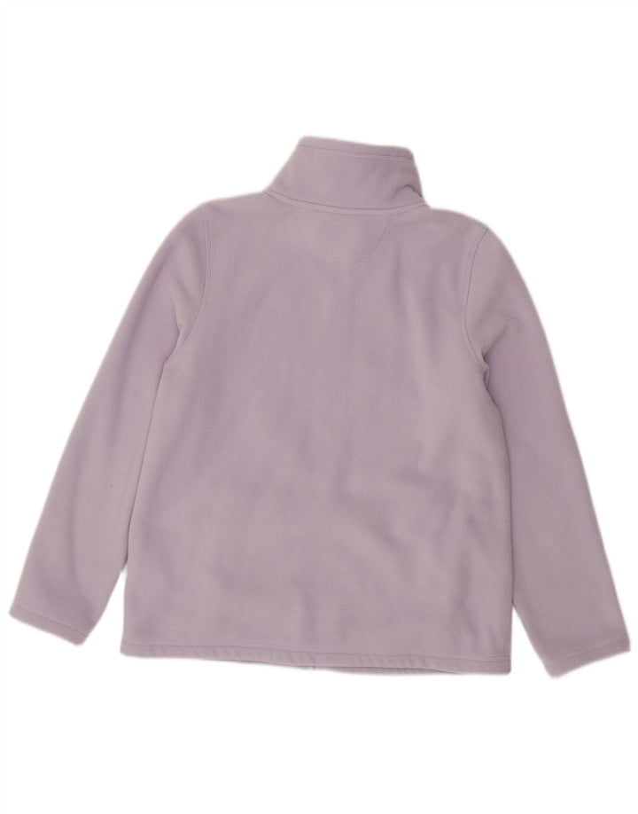 Dkny Womens Graphic Fleece Jacke UK 16 Large Lila Polyester