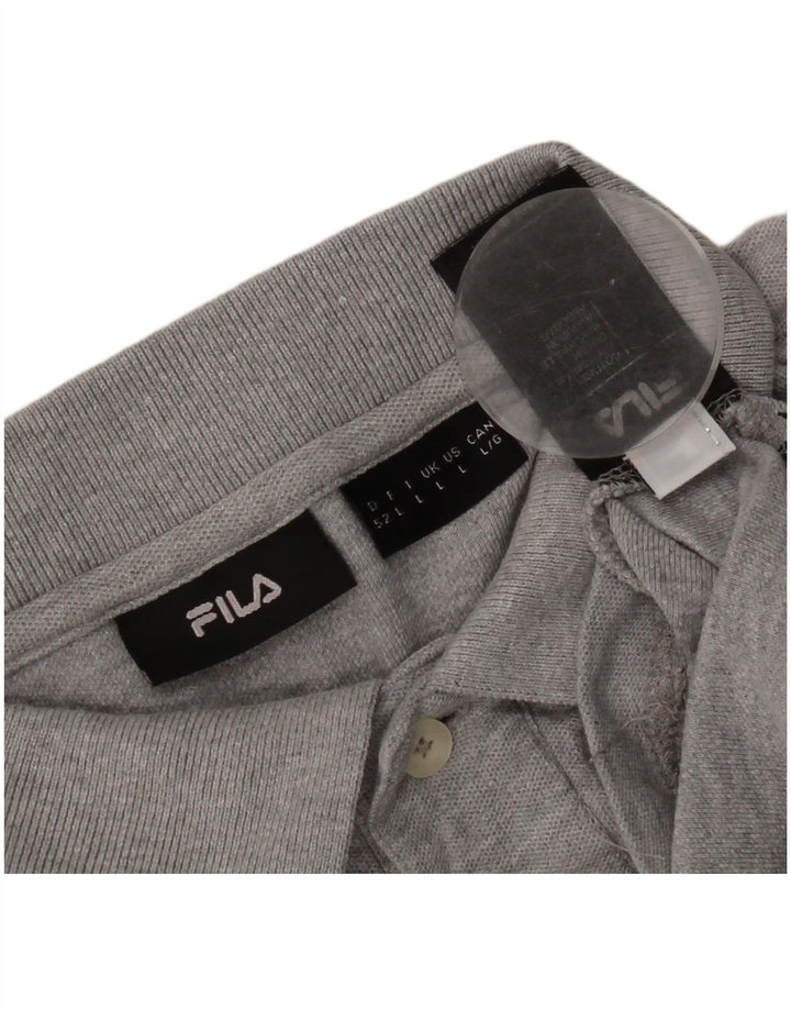 Fila Herren-Poloshirt, große graue Baumwolle