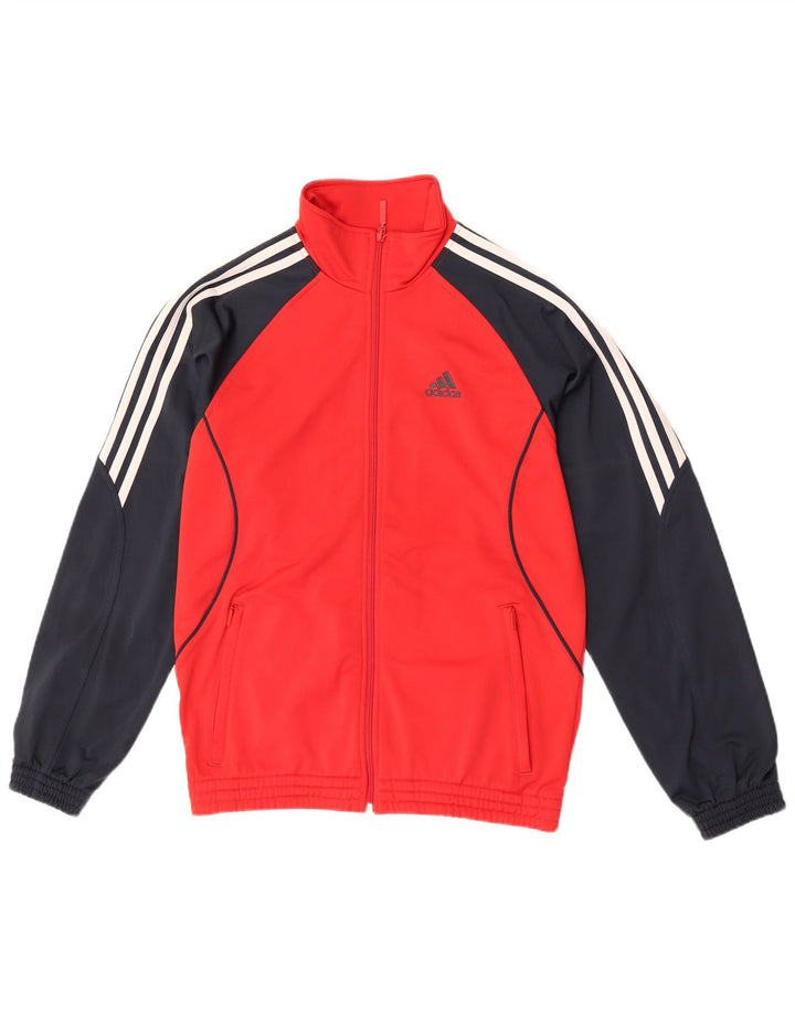 Adidas Herren-Trainingsanzug-Top-Jacke, UK 34/36, klein, rotes Farbblock-Polyester