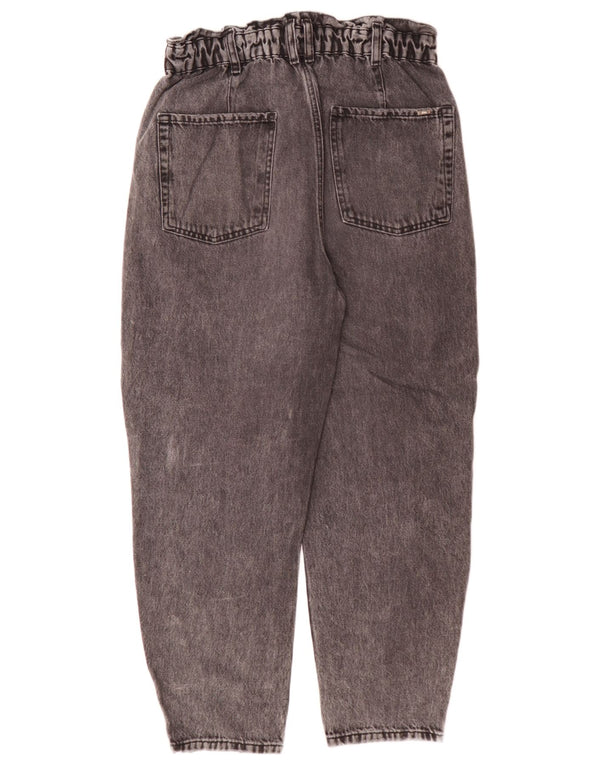 Zara Damen High Waist Tapered Jeans EU 38 Small W28 L26 Graue Baumwolle