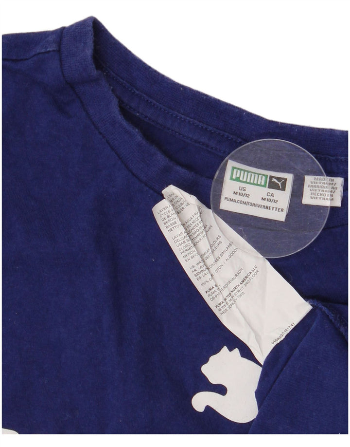 Puma Grafik-T-Shirt für Jungen, 10–11 Jahre, mittelblaue Baumwolle