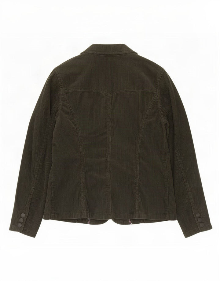 Marks & Spencer Damen-Blazer aus Cord mit 2 Knöpfen, Gr. 16, Khaki