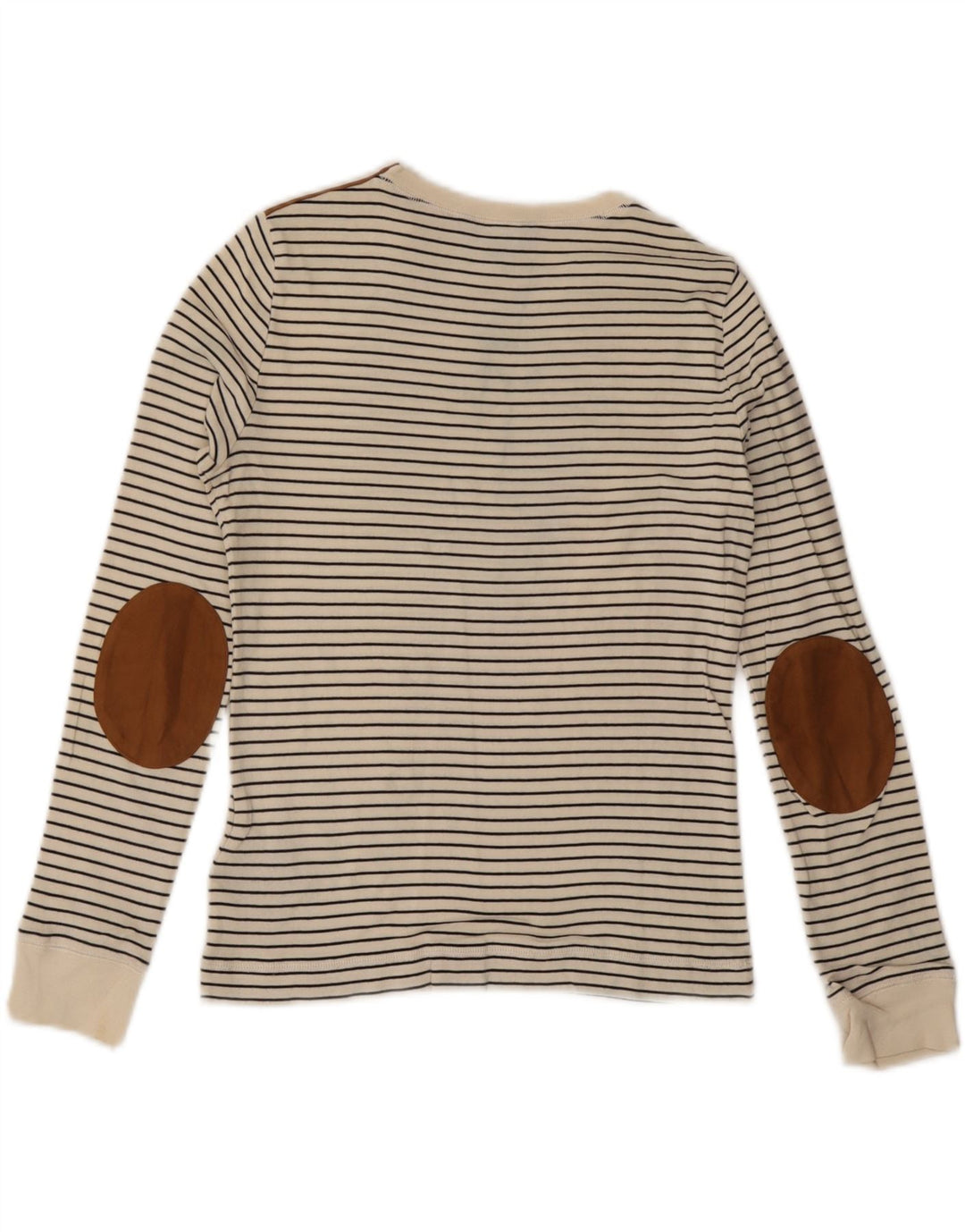 RALPH LAUREN Damen Top Langarm UK 10 Small Weiß gestreift Baumwolle