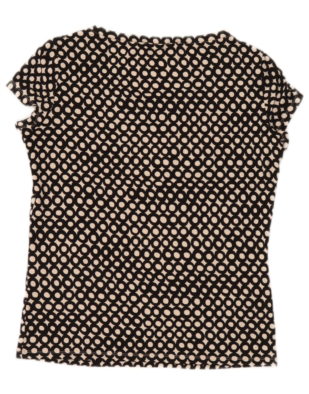 Max Mara Damen-Wochenendblusenoberteil UK 10 Small Schwarz gefleckte Viskose