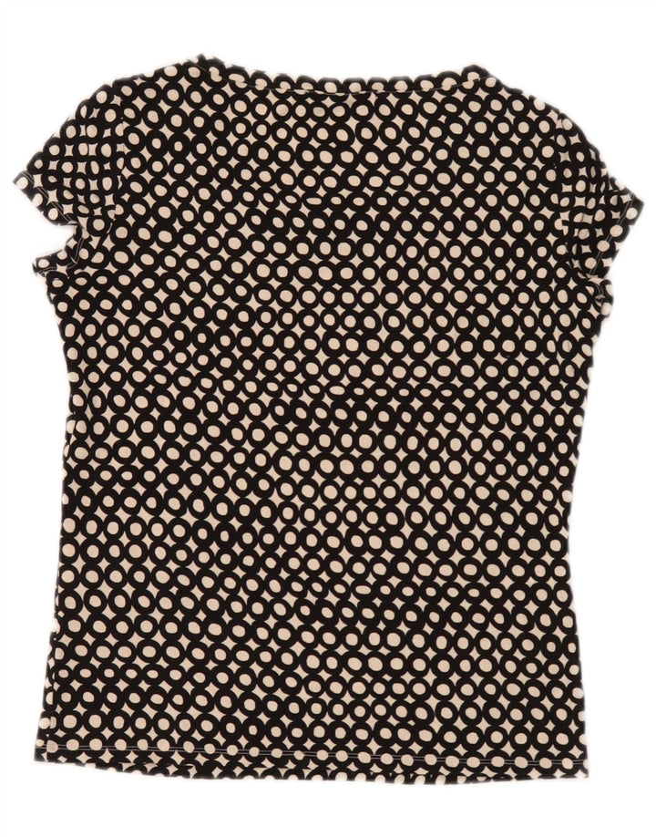 Max Mara Damen-Wochenendblusenoberteil UK 10 Small Schwarz gefleckte Viskose