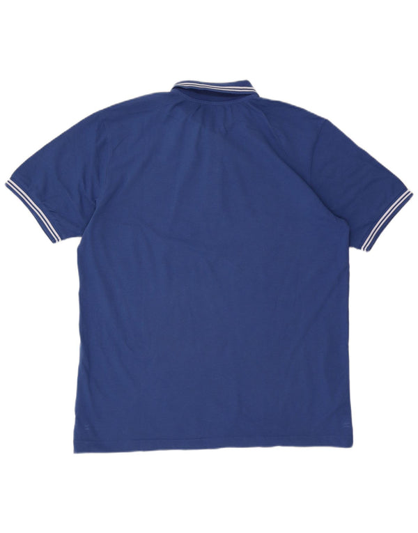 Kappa Herren Poloshirt 2XL blau gestreift aus Baumwolle