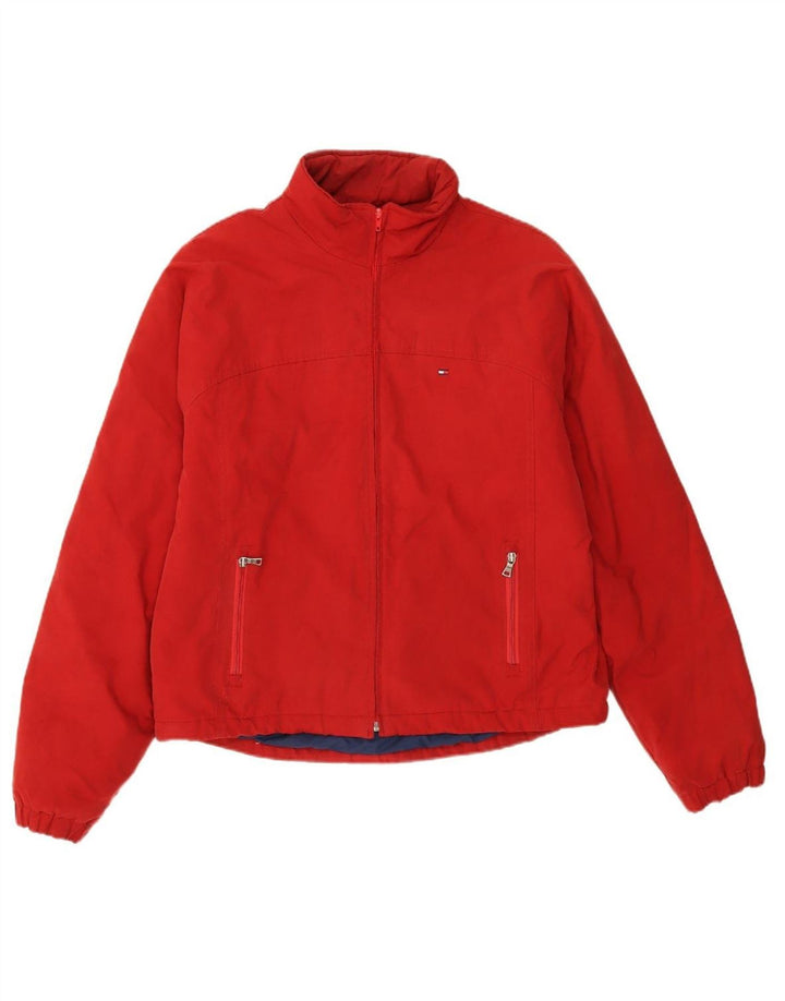 TOMMY HILFIGER Mens Windbreaker Jacket UK 40 Large Red Polyester