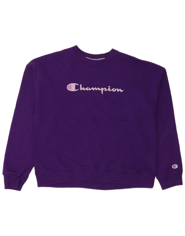 Champion Damen-Sweatshirt-Pullover, UK 14, mittelviolette Baumwolle