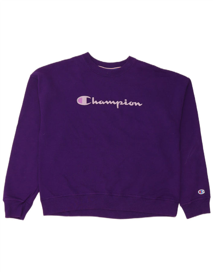 Champion Damen-Sweatshirt-Pullover, UK 14, mittelviolette Baumwolle