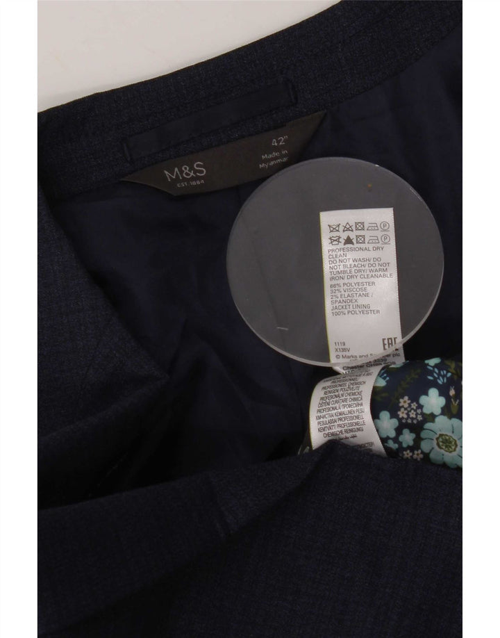 Marks & Spencer Herren-Blazer mit 2 Knöpfen, Gr. 42, Marineblau, Polyester, Größe L