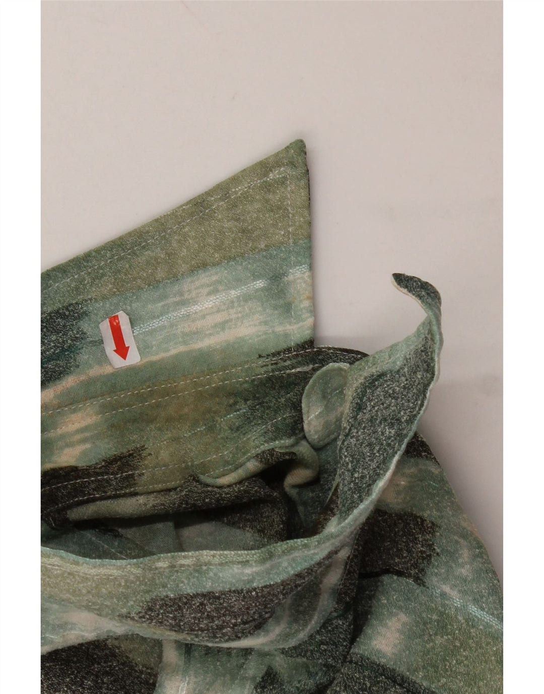 VINTAGE Herren Kurzarmhemd groß grün geometrisch