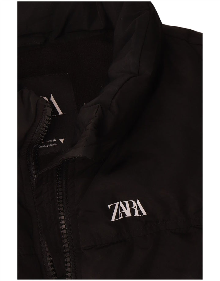 Zara Damen Wattierte Weste UK 14 Medium Schwarz Polyester