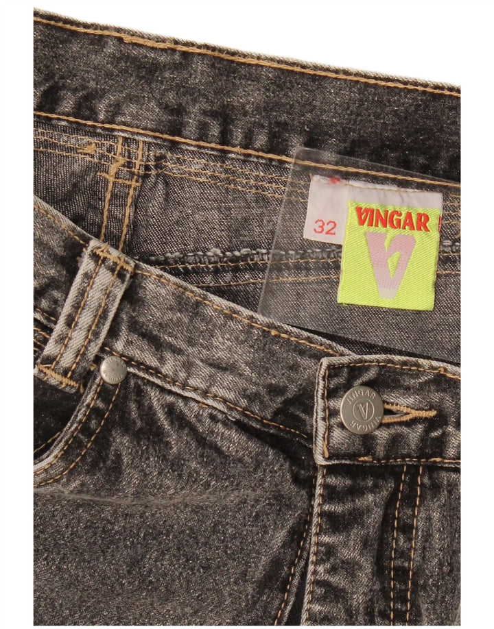 Vingar Damen High Waist Tapered Jeans W32 L32 Graue Baumwolle