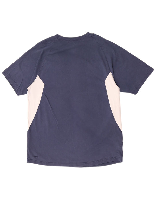 Nike Herren T-Shirt Top UK 42/44 Große marineblaue Colourblock-Baumwolle