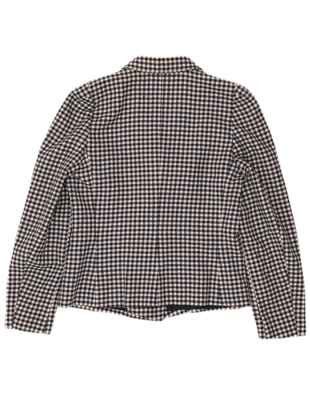 Vintage Damen Zweireihige Blazerjacke IT 42 Medium Navy Blue Gingham