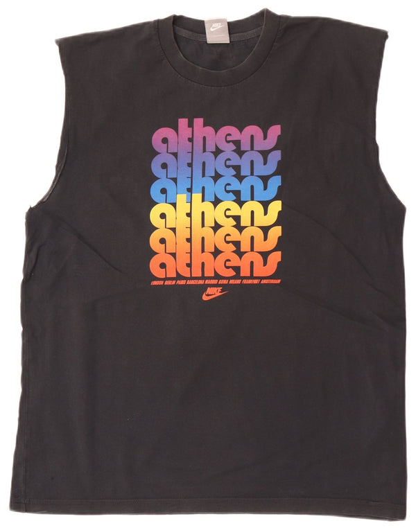 Nike Herren Graphic Vest Top UK 42/44 Große schwarze Baumwolle