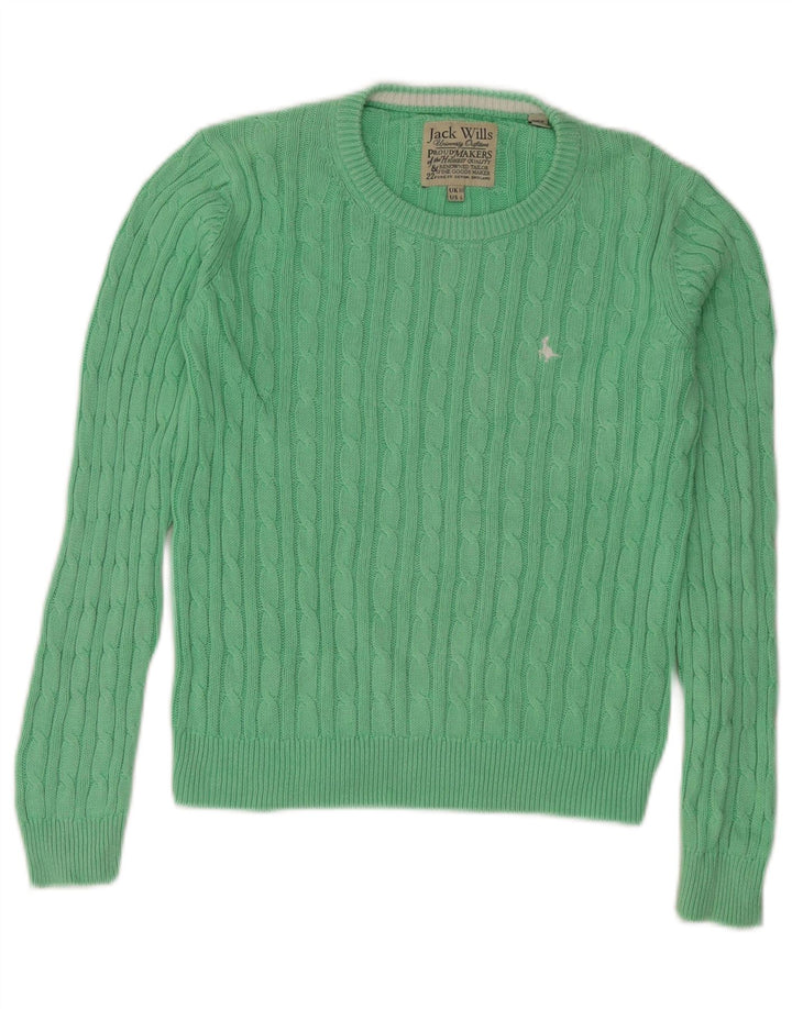 Jack Wills Damen-Pullover, übergroß, Rundhalsausschnitt, Gr. 10, Grün
