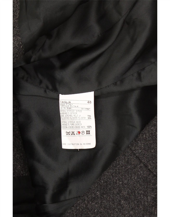 BENETTON Womens 2 Button Blazer Jacket IT 46 Large Grey Wool Vintage Benetton and Second-Hand Benetton from Messina Hembry 