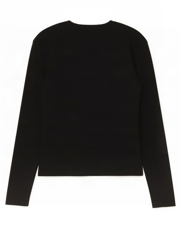Zara Damen Top Langarm UK 14 Large Schwarz Nylon
