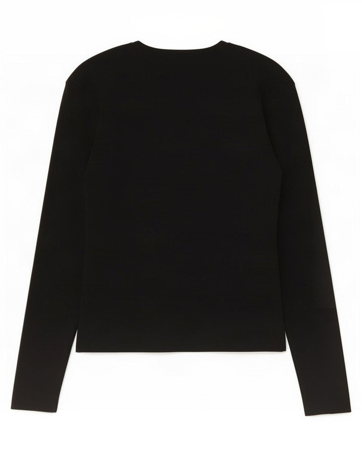 Zara Damen Top Langarm UK 14 Large Schwarz Nylon