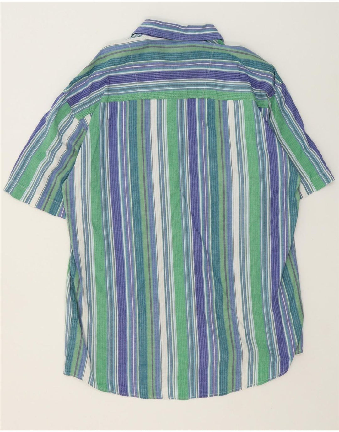 LERROS Mens Short Sleeve Shirt Medium Multicoloured Striped Cotton Vintage Lerros and Second-Hand Lerros from Messina Hembry 