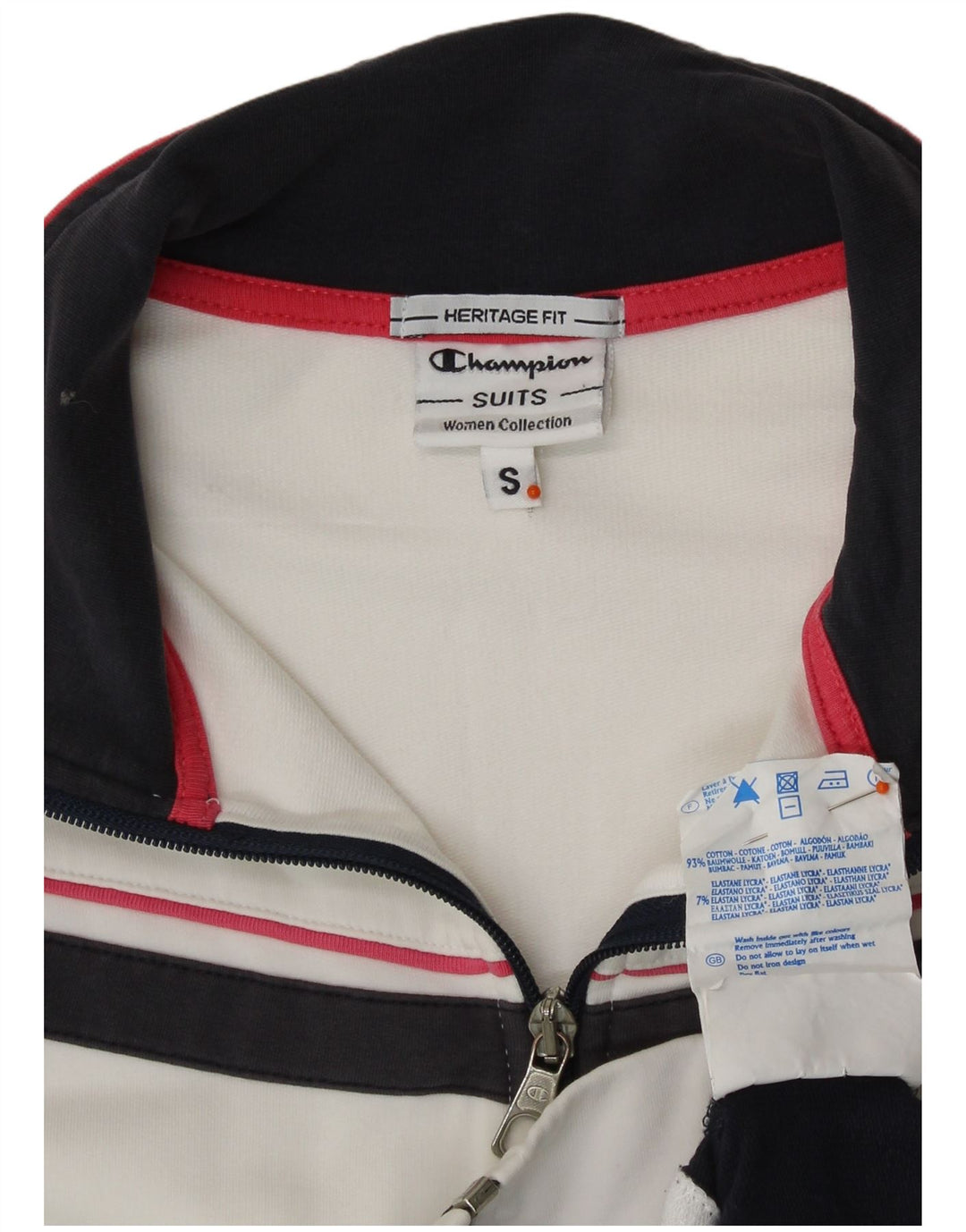 Champion Womens Heritage Fit Trainingsanzug-Oberjacke UK 10 Small Weiße Baumwolle