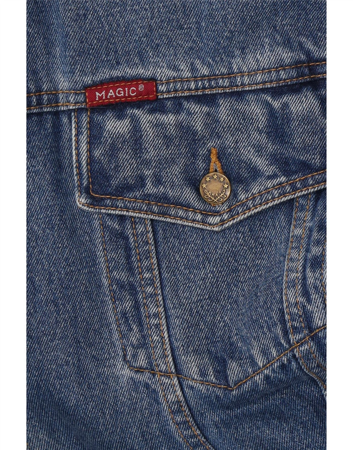 MAGIC Mens Denim Jacket UK 44 2XL Blue Cotton Vintage Magic and Second-Hand Magic from Messina Hembry 
