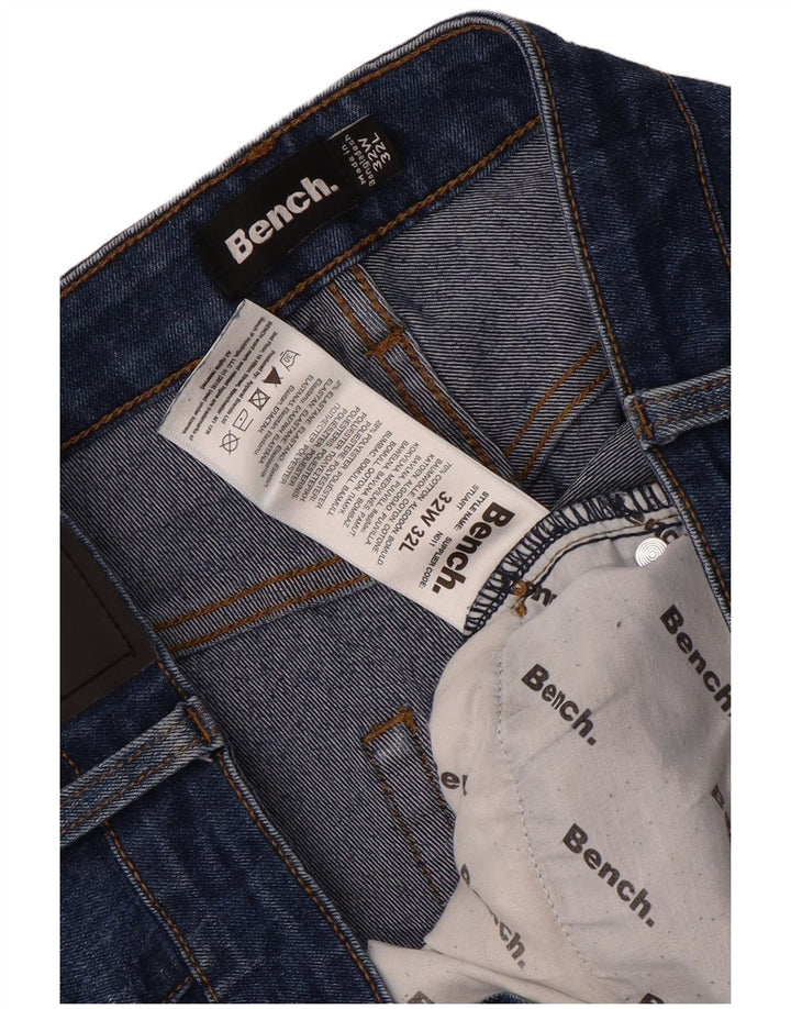 BENCH Herren Straight Jeans W32 L32 Blaue Baumwolle