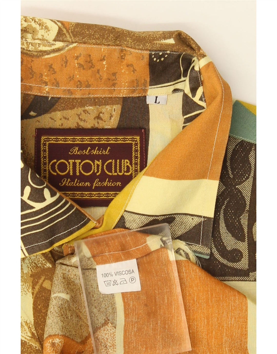 Cotton Club Herren-Hemd mit abstraktem Muster, kurzärmelig, groß, mehrfarbig