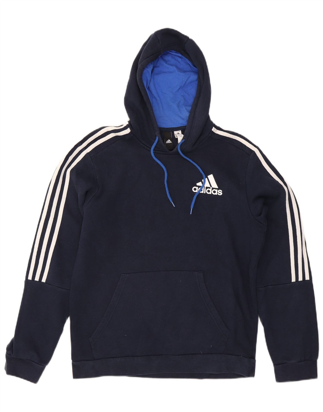Adidas Herren Kapuzenpullover aus mittelblauer, marineblauer Baumwolle