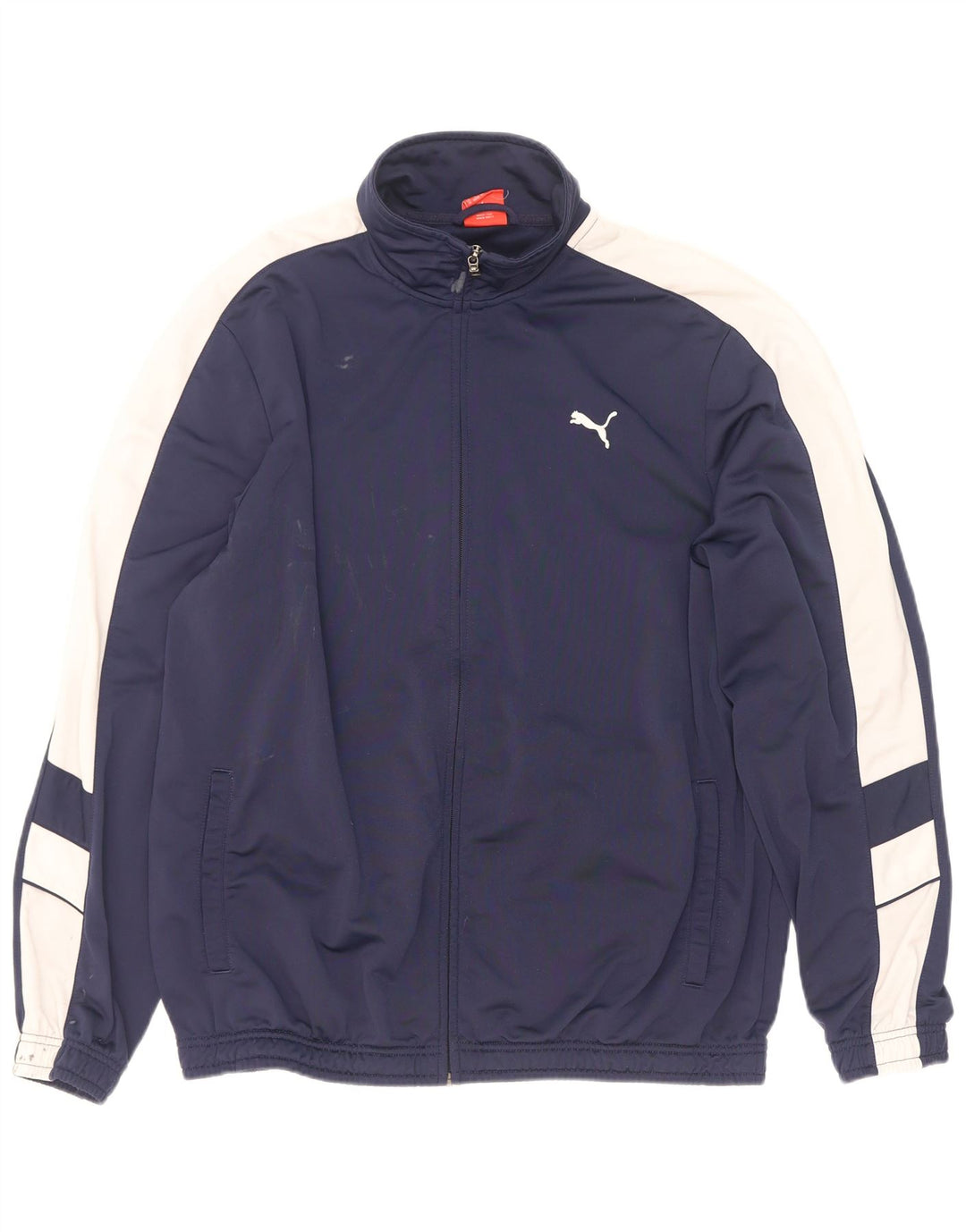 Puma Herren-Trainingsanzug-Top-Jacke XL, Marineblau, Colourblock-Polyester