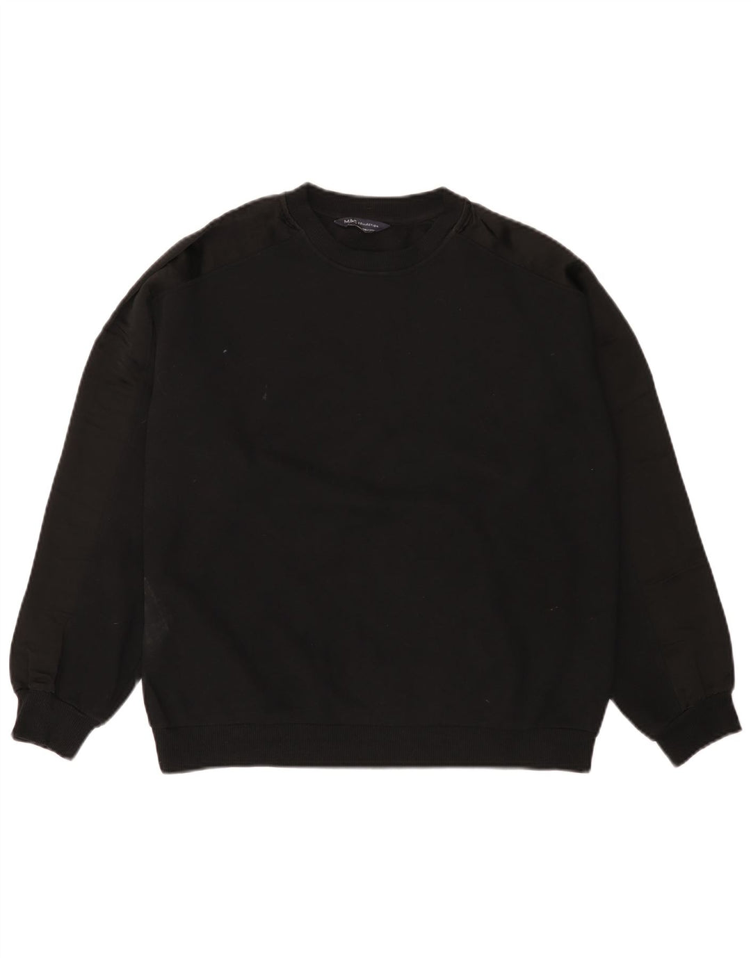 Marks & Spencer Damen-Sweatshirt-Pullover UK 12 Mittelschwarze Baumwolle