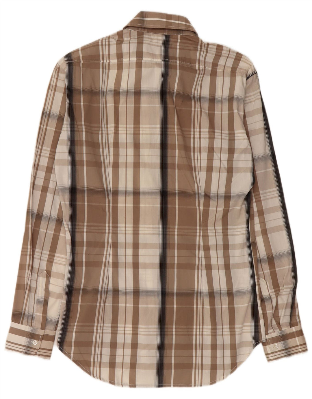 NARACAMICIE Herrenhemd, klein, braun, kariert, Baumwolle