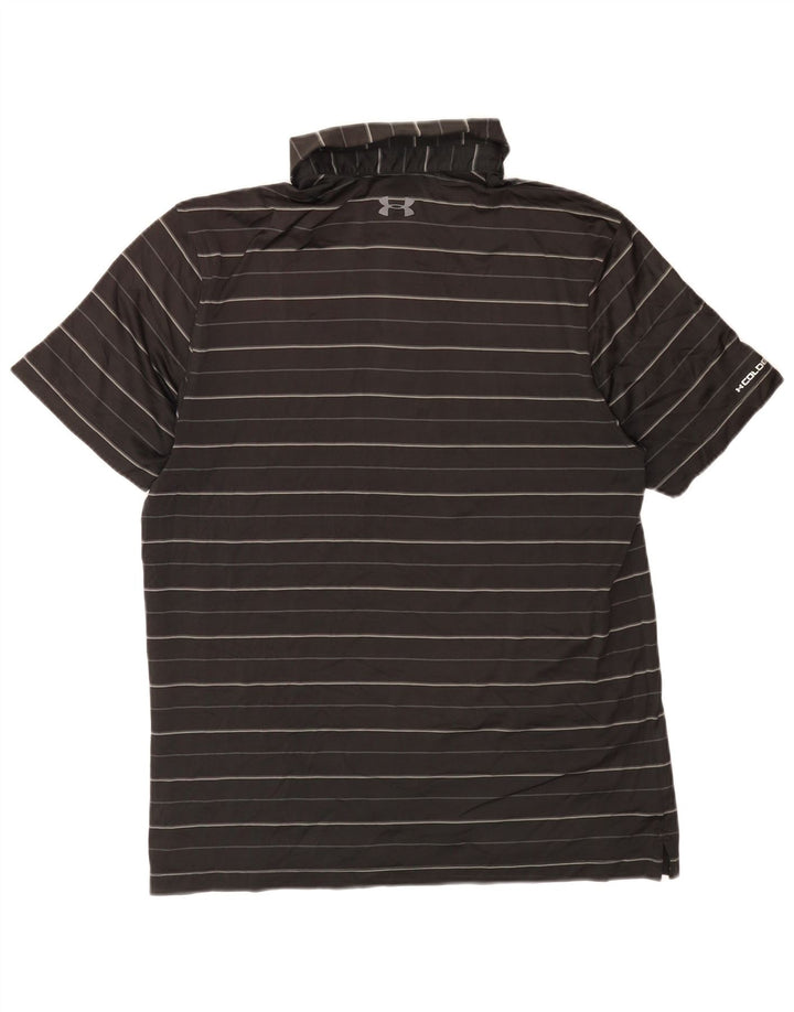 Under Armour Herren Heat Gear Poloshirt Medium Schwarz gestreift