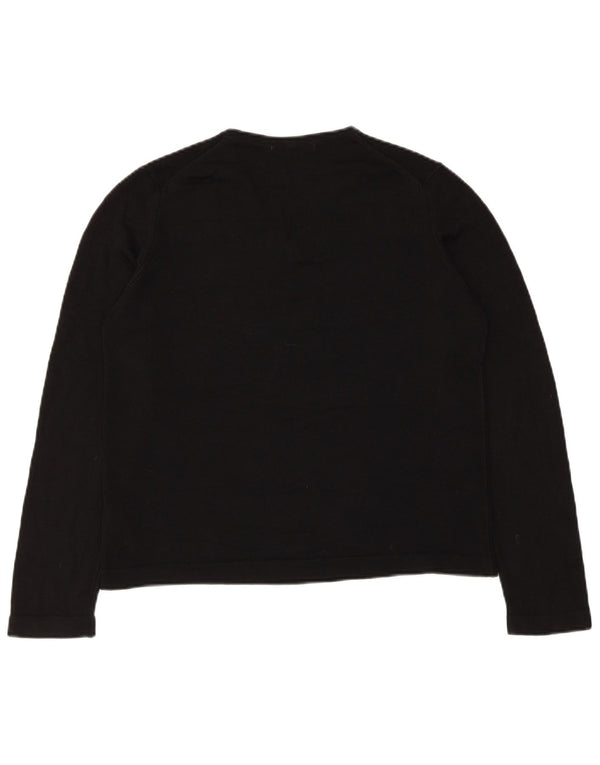 Marks & Spencer Damen Crop Top Langarm UK 14 Medium Schwarz Acryl
