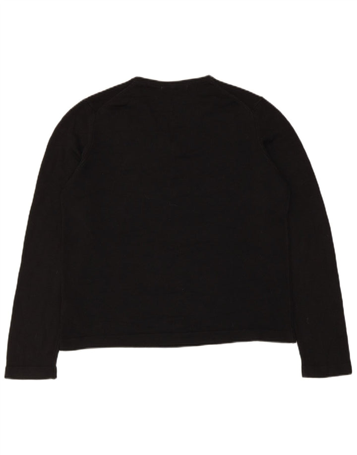 Marks & Spencer Damen Crop Top Langarm UK 14 Medium Schwarz Acryl