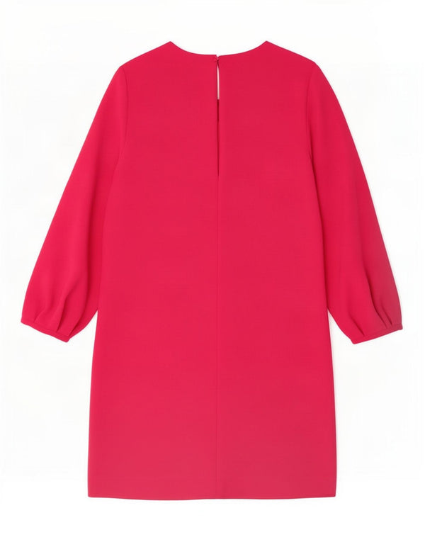 Zara Damen 3/4-Ärmel A-Linien-Kleid UK 12 Mittelrosa Polyester