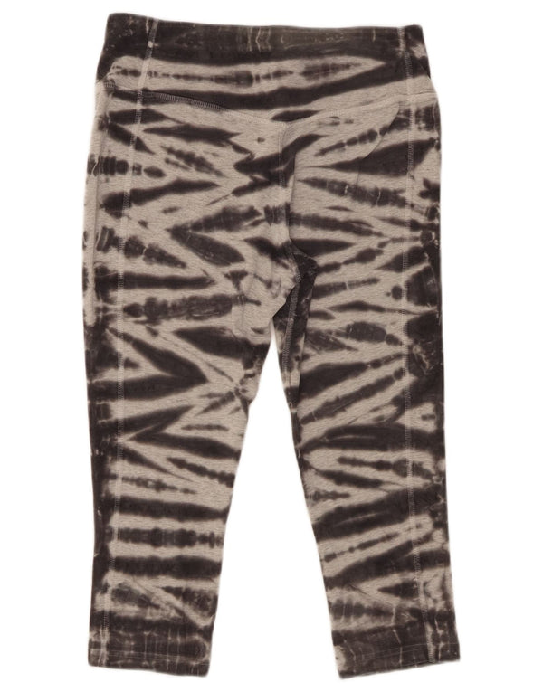 Nike Damen Capri-Leggings UK 14 Mittelgraue Batik-Baumwolle