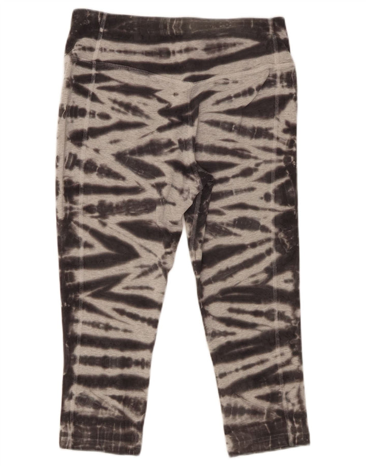 Nike Damen Capri-Leggings UK 14 Mittelgraue Batik-Baumwolle