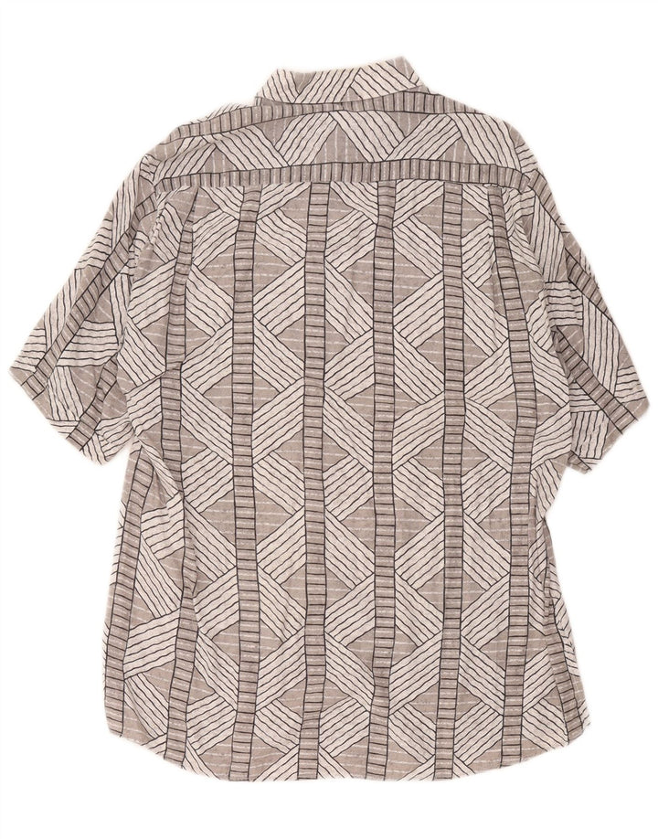 Vintage Herren Kurzarmshirt XL Grau Geometrisch