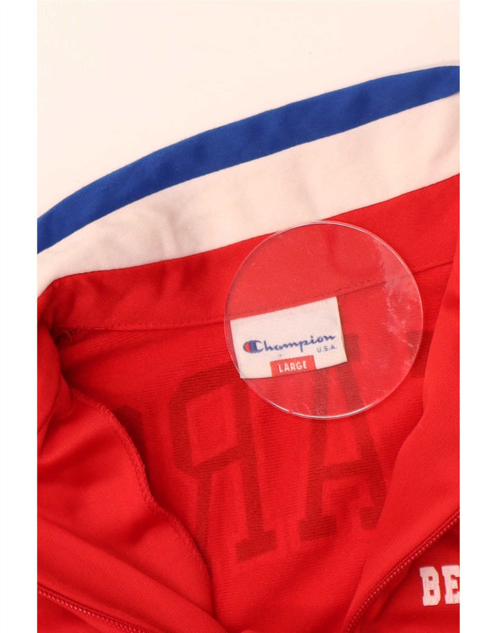 Champion Bears-Trainingsanzug-Top-Jacke für Jungen, 11–12 Jahre, Größe L, Rot, Farbblock