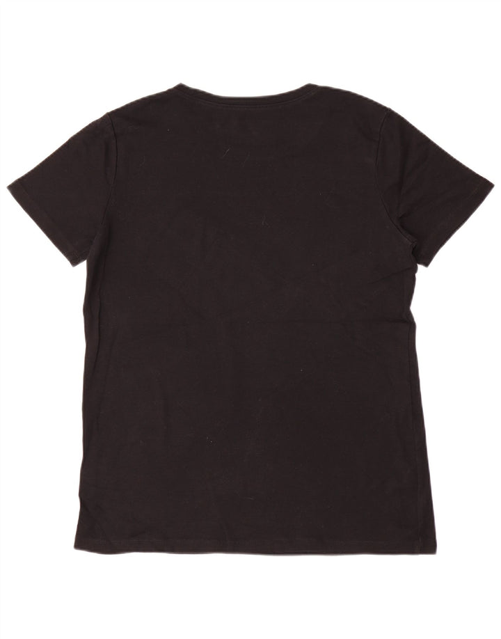 EDDIE BAUER Damen T-Shirt Top UK 18 XL Schwarz Baumwolle