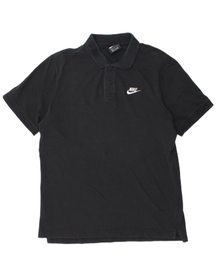Nike Herren-Poloshirt, groß, aus schwarzer Baumwolle