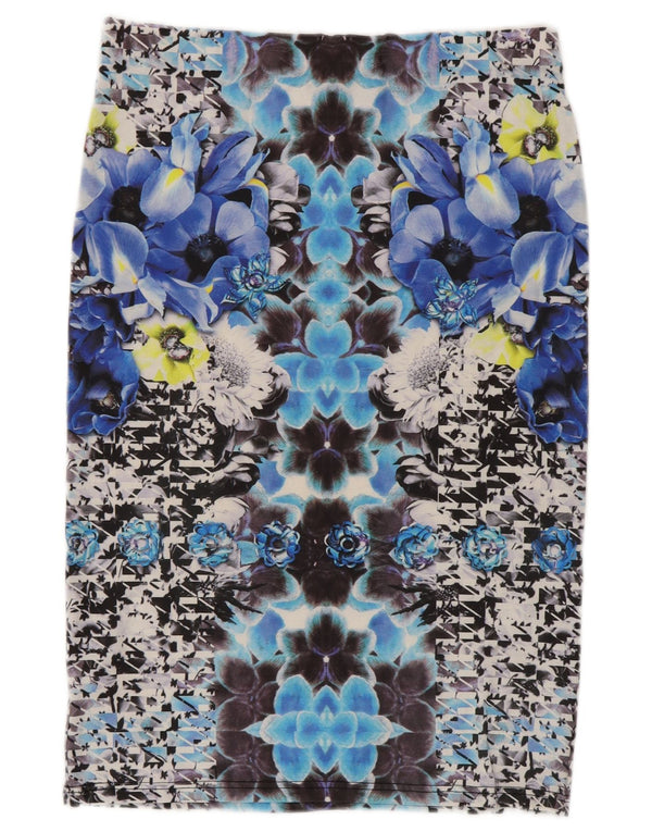 Topshop Damen Bleistiftrock UK 16 Large W32 Mehrfarbiges Blumenmuster aus Polyester