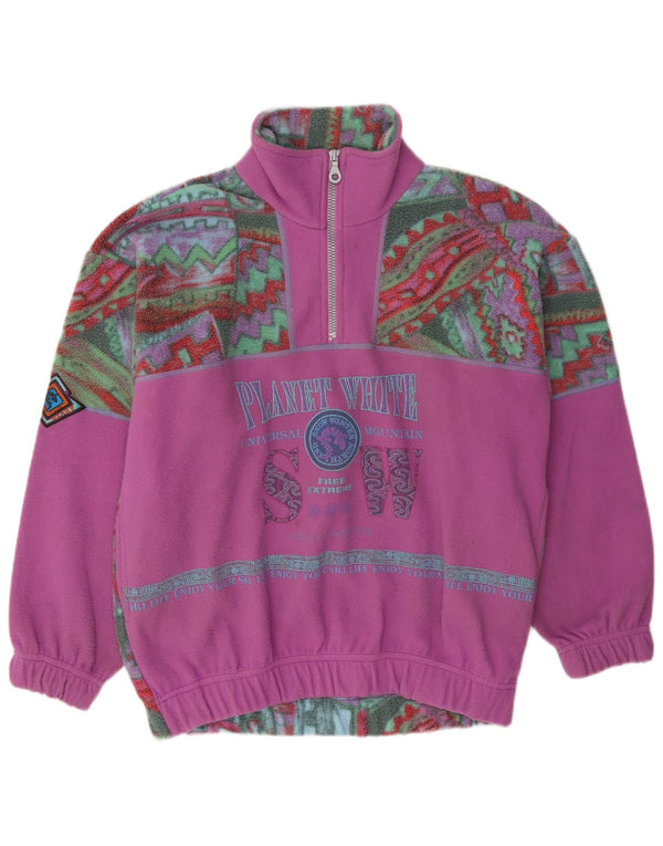 Santo Stefano Womens Ski Graphic Fleece Jumper UK 16 Large Pink Geometric