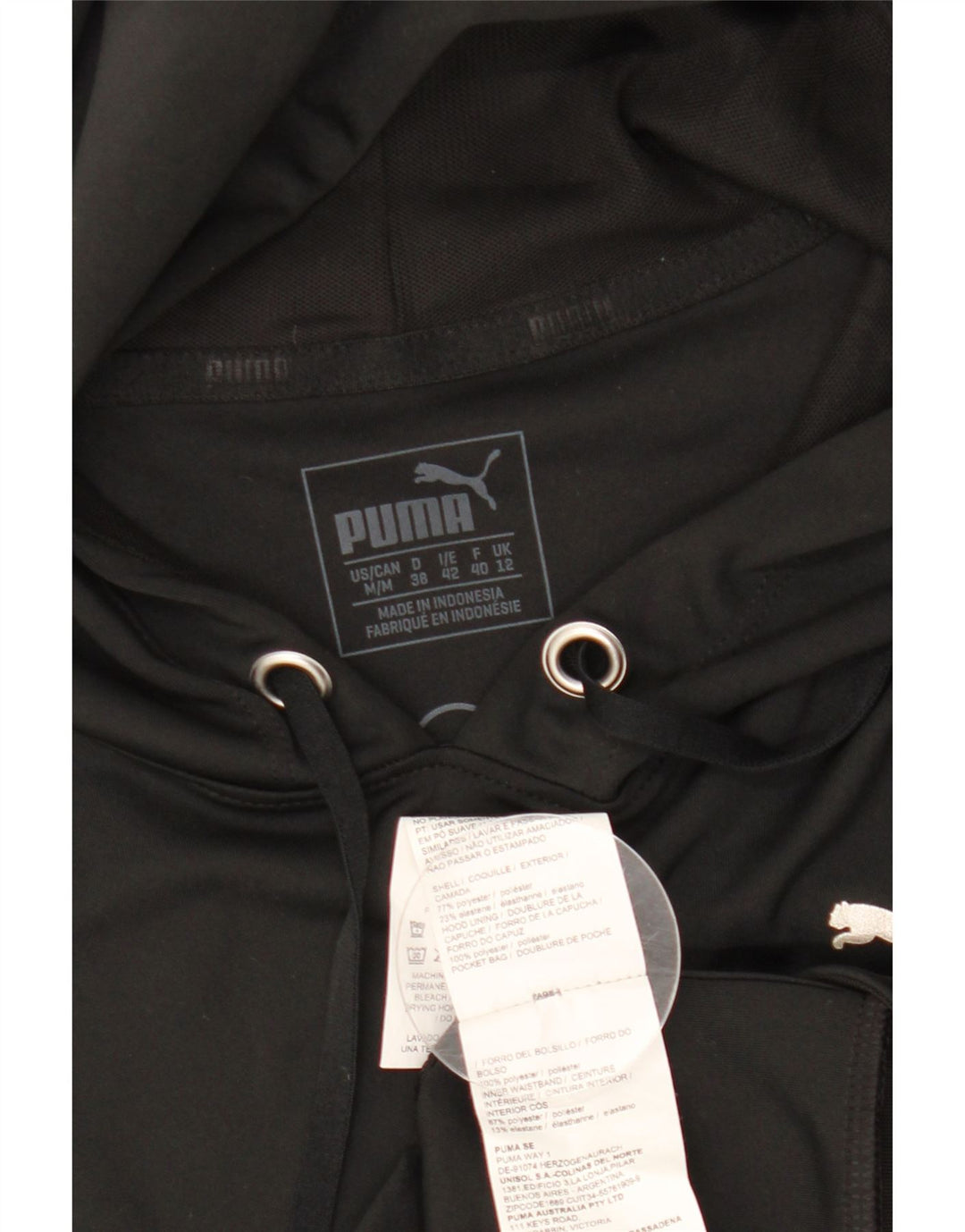 PUMA Damen Graphic Ärmelloser Kapuzenpullover UK 12 Medium Schwarz Polyester