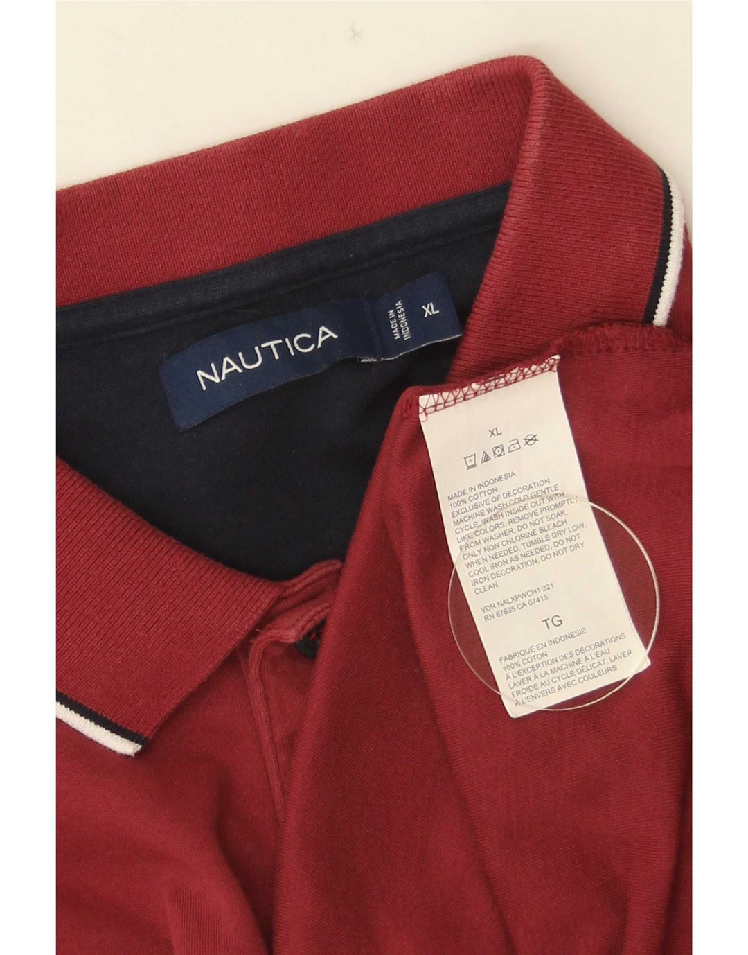 Nautica Herren-Poloshirt XL, rote Baumwolle